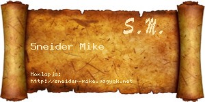 Sneider Mike névjegykártya